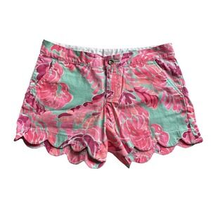 Lilly Pulitzer Buttercup Shorts Pink And Green 0